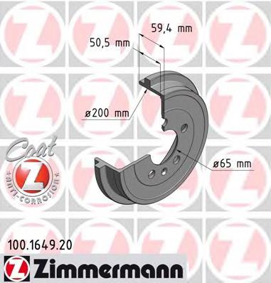 Tambor de freno trasero Zimmermann 100164920