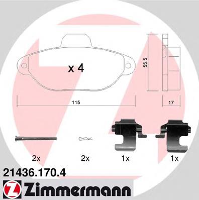 21436.170.4 Zimmermann pastillas de freno delanteras