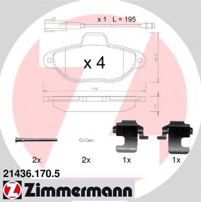 21436.170.5 Zimmermann pastillas de freno delanteras