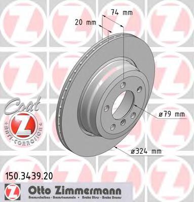 Disco de freno trasero 150343920 Zimmermann