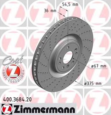 Disco de freno 400368420 Zimmermann