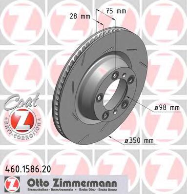 Disco de freno trasero 460158620 Zimmermann