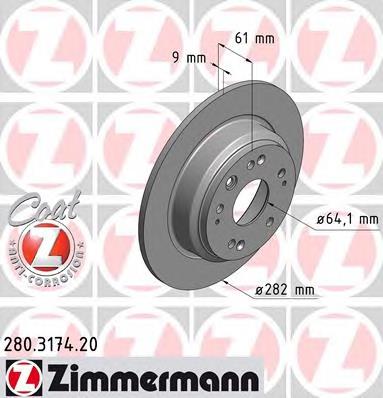 280317420 Zimmermann disco de freno trasero