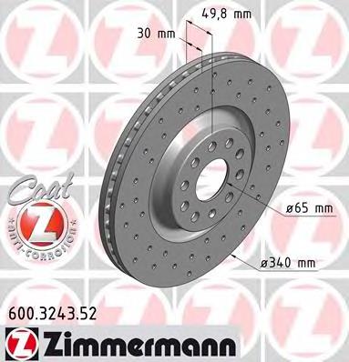 Disco de freno 600324352 Zimmermann
