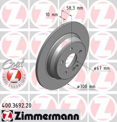 400369220 Zimmermann disco de freno trasero