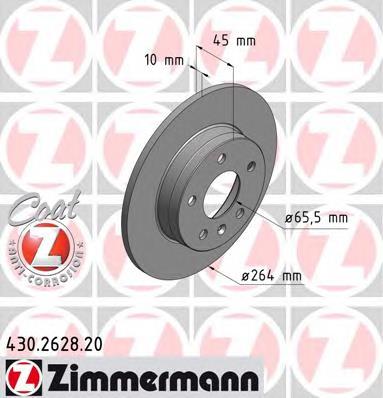 430.2628.20 Zimmermann disco de freno trasero