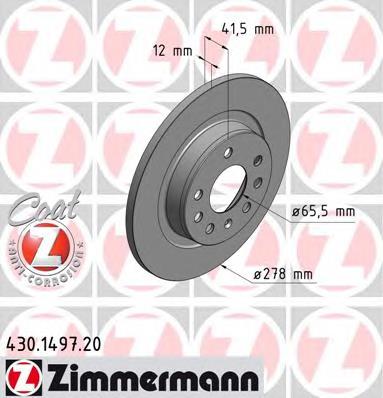 Disco de freno trasero 430149720 Zimmermann