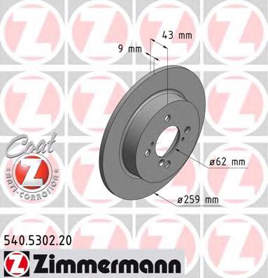 540530220 Zimmermann disco de freno trasero