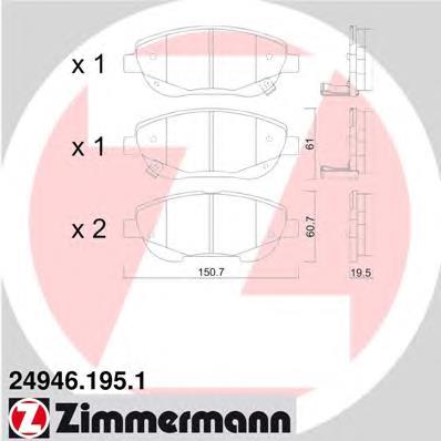 24946.195.1 Zimmermann pastillas de freno delanteras