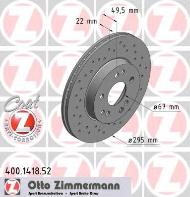 400141852 Zimmermann freno de disco delantero