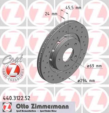 Disco de freno delantero Zimmermann 440312252