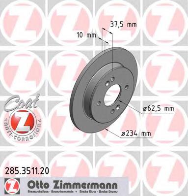 285351120 Zimmermann disco de freno trasero