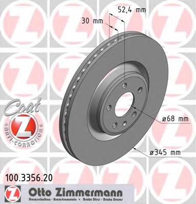 Disco de freno 100335620 Zimmermann