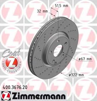 400.3676.20 Zimmermann freno de disco delantero