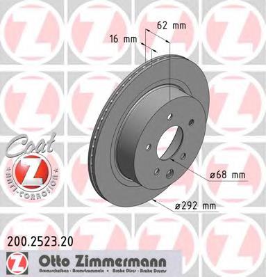 200252320 Zimmermann disco de freno trasero