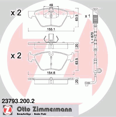 23793.200.2 Zimmermann pastillas de freno delanteras