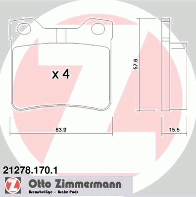 21278.170.1 Zimmermann pastillas de freno traseras