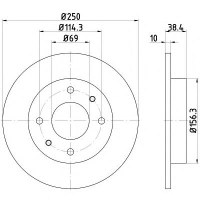 Disco de freno trasero para Mitsubishi Colt Z3