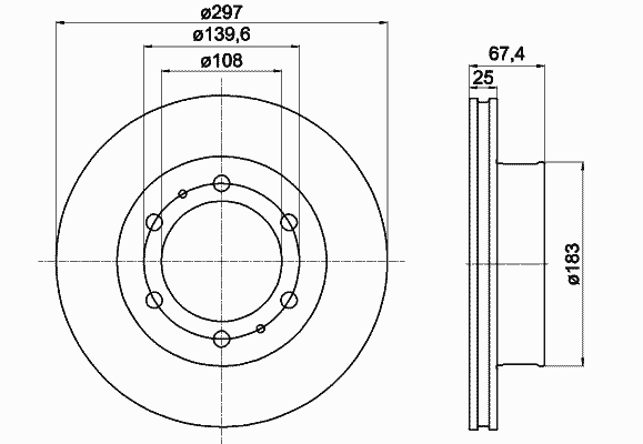 Freno de disco delantero DI2037 Japan Parts