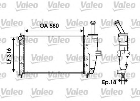 Radiador refrigeración del motor 734225 VALEO