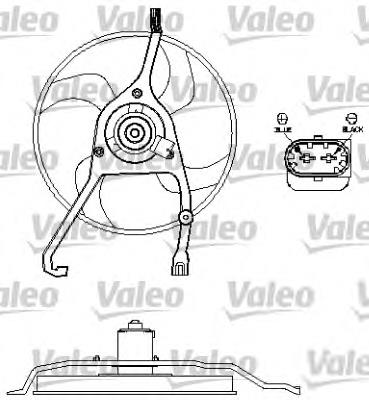 696210 VALEO ventilador (rodete +motor refrigeración del motor con electromotor completo)