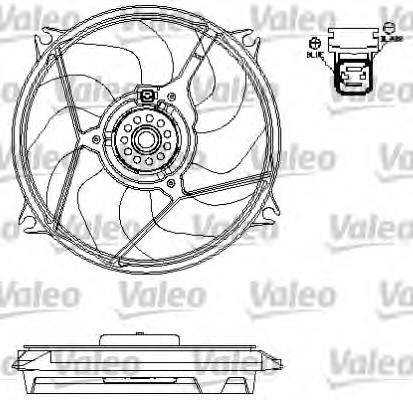 Ventilador (rodete +motor) refrigeración del motor con electromotor completo 125390 Peugeot/Citroen