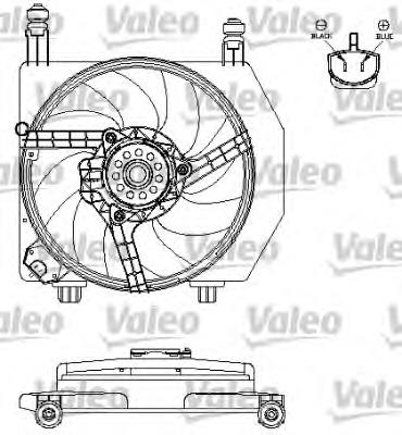 696160 VALEO difusor de radiador, ventilador de refrigeración, condensador del aire acondicionado, completo con motor y rodete