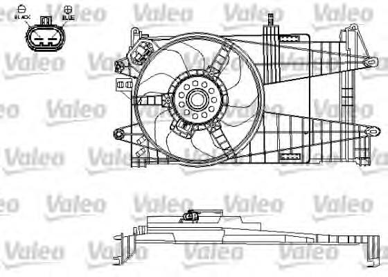 Difusor de radiador, ventilador de refrigeración, condensador del aire acondicionado, completo con motor y rodete 46745051 Fiat/Alfa/Lancia