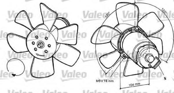696031 VALEO ventilador (rodete +motor refrigeración del motor con electromotor derecho)