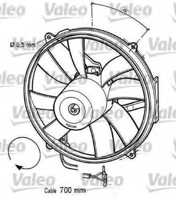 696063 VALEO ventilador (rodete +motor refrigeración del motor con electromotor, izquierdo)