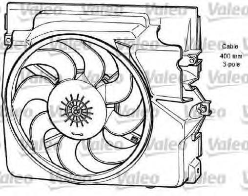 696065 VALEO difusor de radiador, aire acondicionado, completo con motor y rodete