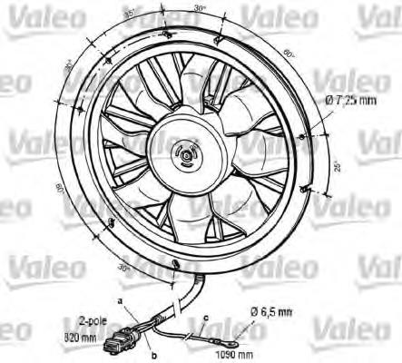 Ventilador (rodete +motor) refrigeración del motor con electromotor completo 696061 VALEO