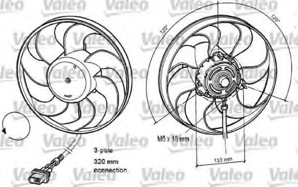 696078 VALEO ventilador (rodete +motor refrigeración del motor con electromotor completo)