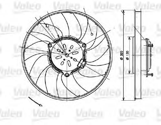 Ventilador (rodete +motor) refrigeración del motor con electromotor derecho 696082 VALEO