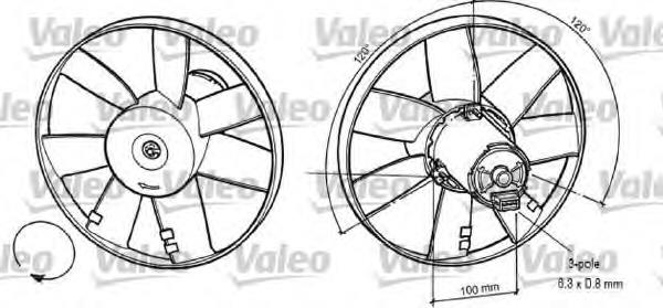 696041 VALEO ventilador (rodete +motor refrigeración del motor con electromotor completo)