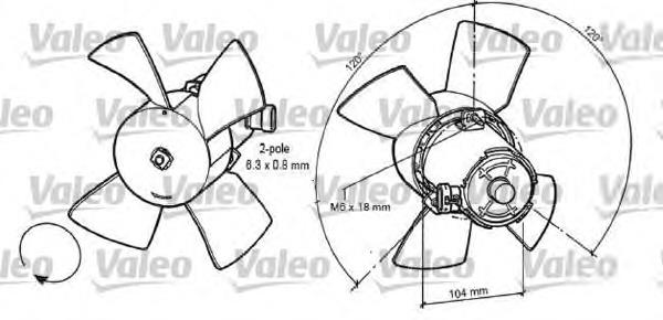 696035 VALEO ventilador (rodete +motor refrigeración del motor con electromotor completo)