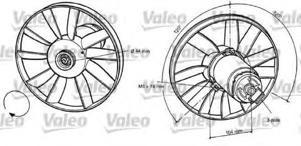 Ventilador (rodete +motor) refrigeración del motor con electromotor completo 696039 VALEO