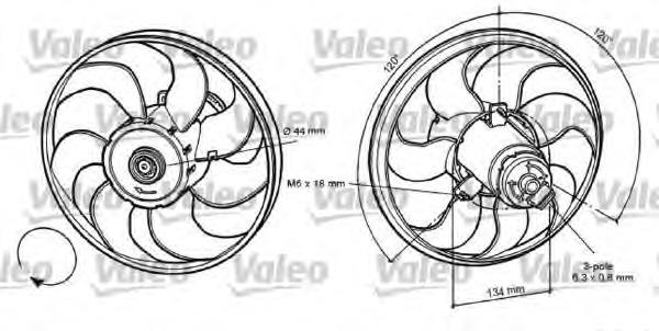 696056 VALEO ventilador (rodete +motor refrigeración del motor con electromotor completo)