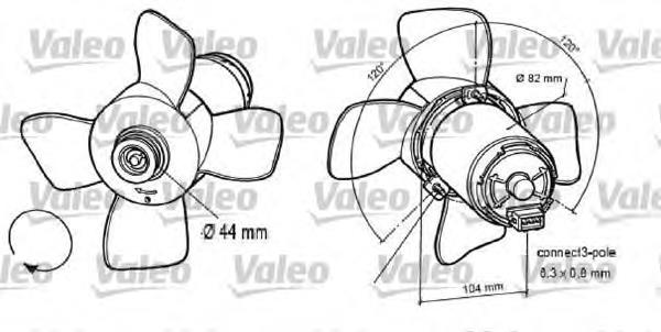 Ventilador (rodete +motor) refrigeración del motor con electromotor completo 696047 VALEO