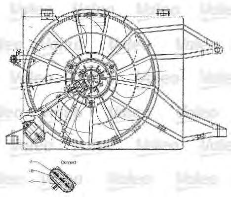 1341314 Opel ventilador (rodete +motor refrigeración del motor con electromotor completo)