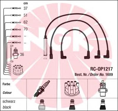 Cables de bujías 1689 NGK