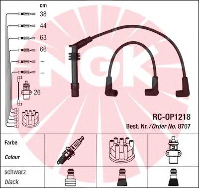 8707 NGK Cables de alta tensión, juego