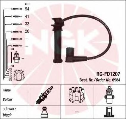 6984 NGK Cables de alta tensión, juego