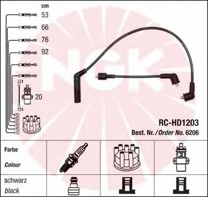 Juego de cables de encendido 6206 NGK