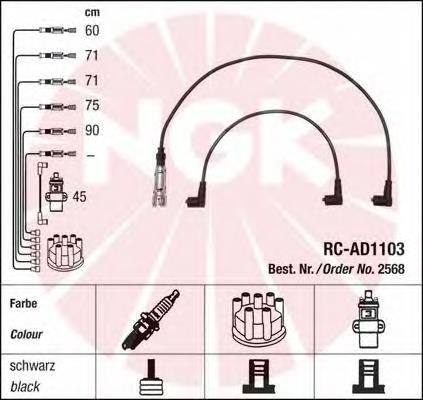 2568 NGK Cables de alta tensión, juego