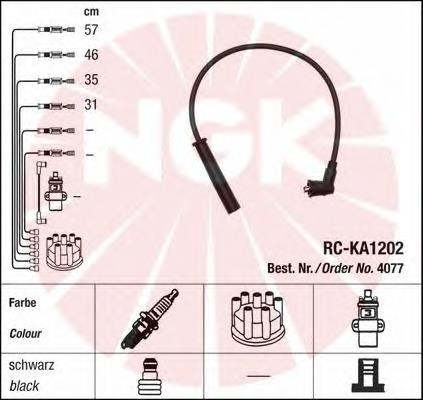4077 NGK Cables de alta tensión, juego