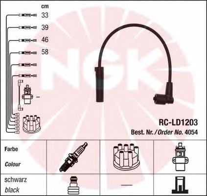 Juego de cables de encendido 4054 NGK