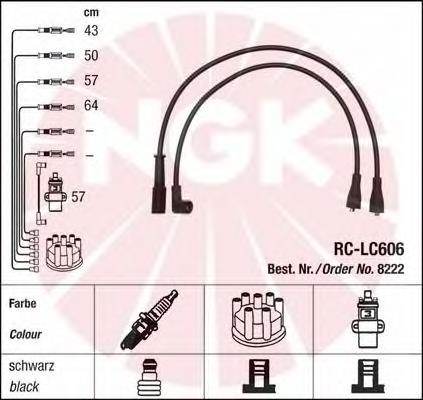 8222 NGK juego de cables de encendido