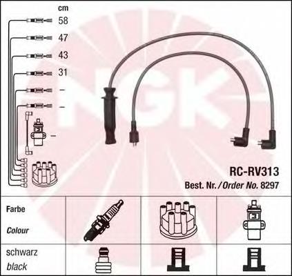 8297 NGK Cables de alta tensión, juego
