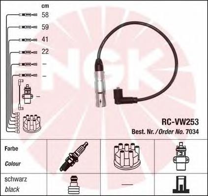 7034 NGK juego de cables de encendido